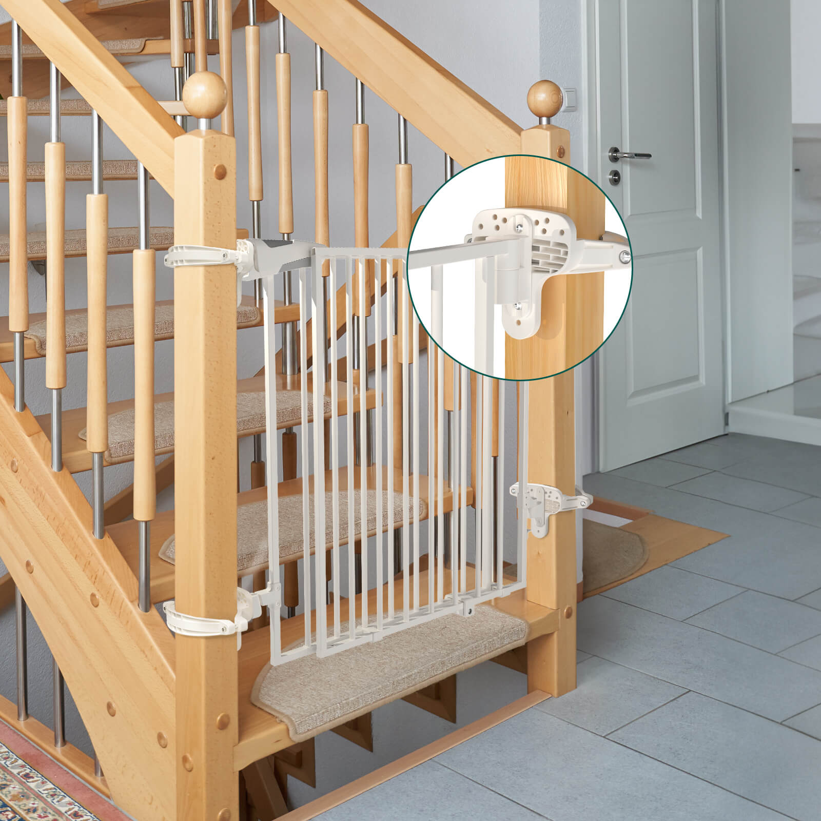 Babelio Baby Gate Mounting Kit - Fits 2.5-3.5" Square/Round Banisters, Same Upper/Lower Sides