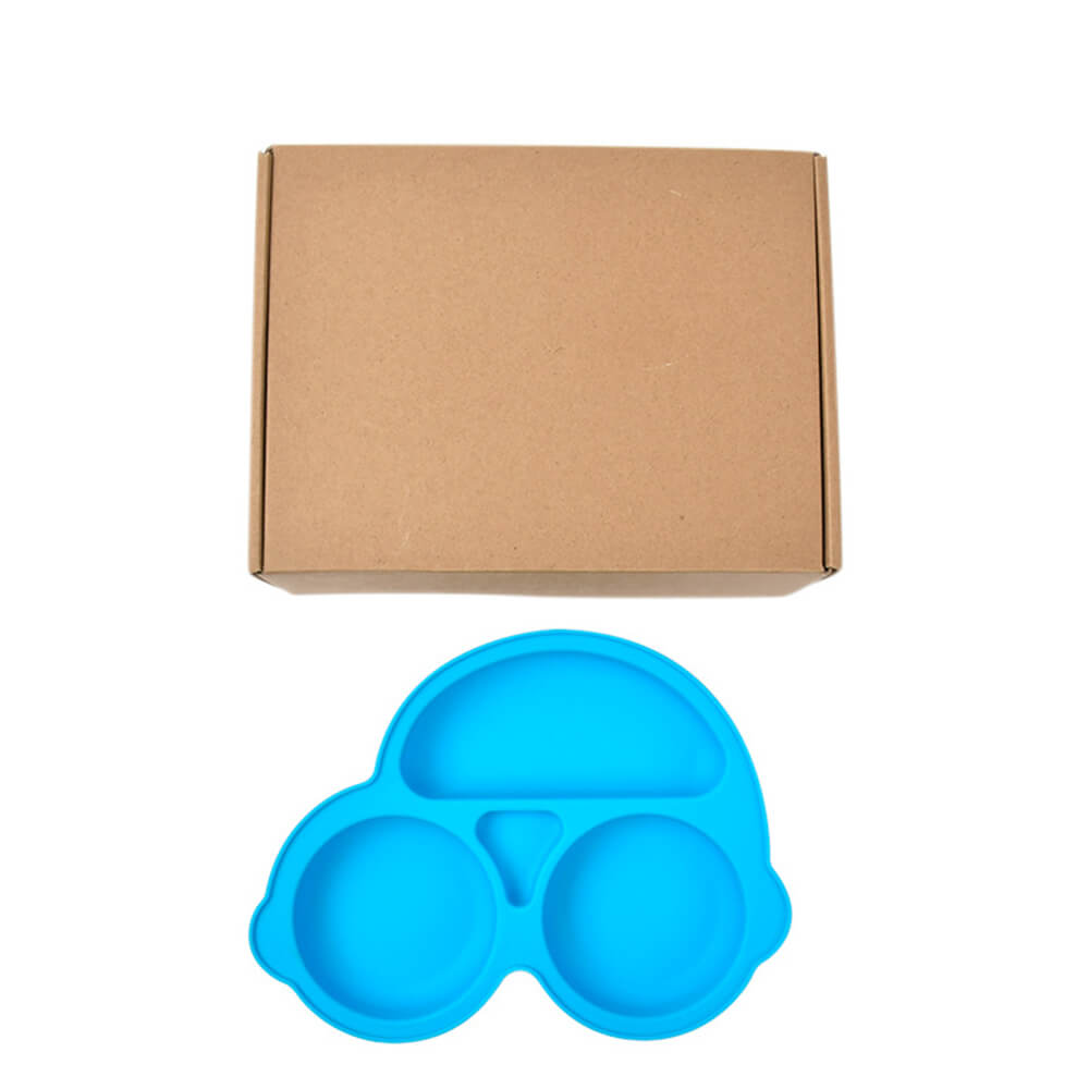 LulliNini Baby Plates - Kids' Car-Themed Silicone Divider Plate, Fun and Safe Mealtime Companion