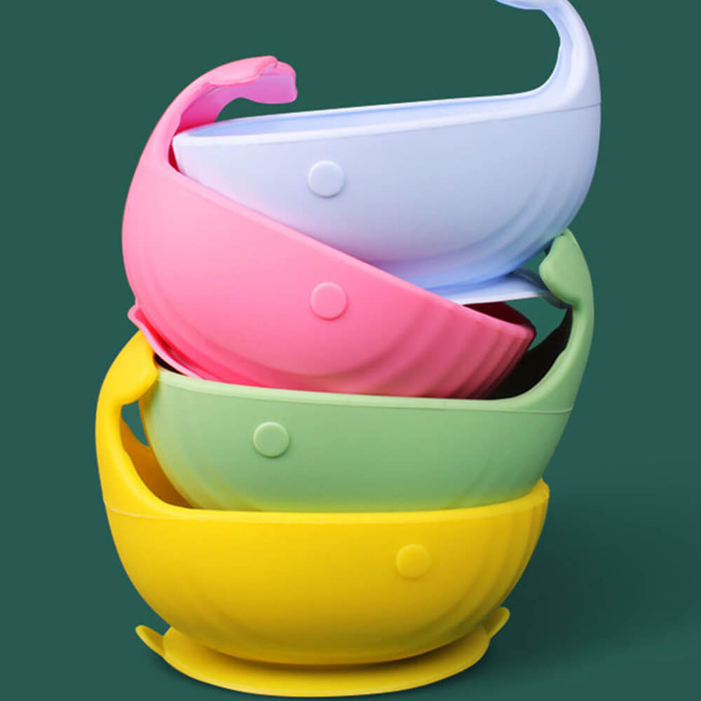 NIDOMIO Cute Baby Silicone Suction Bowl - New Arrival! Heat and Shock Resistant Whale Silicone Bowl for Infants
