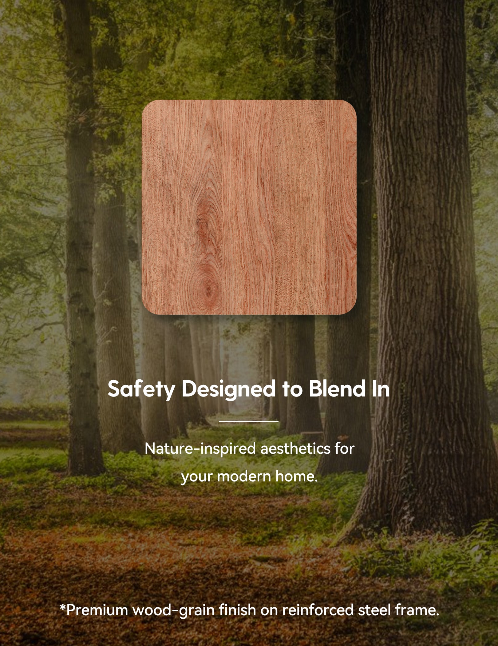 Wooden panel blending with nature in a forest setting#Color_Wood Pattern