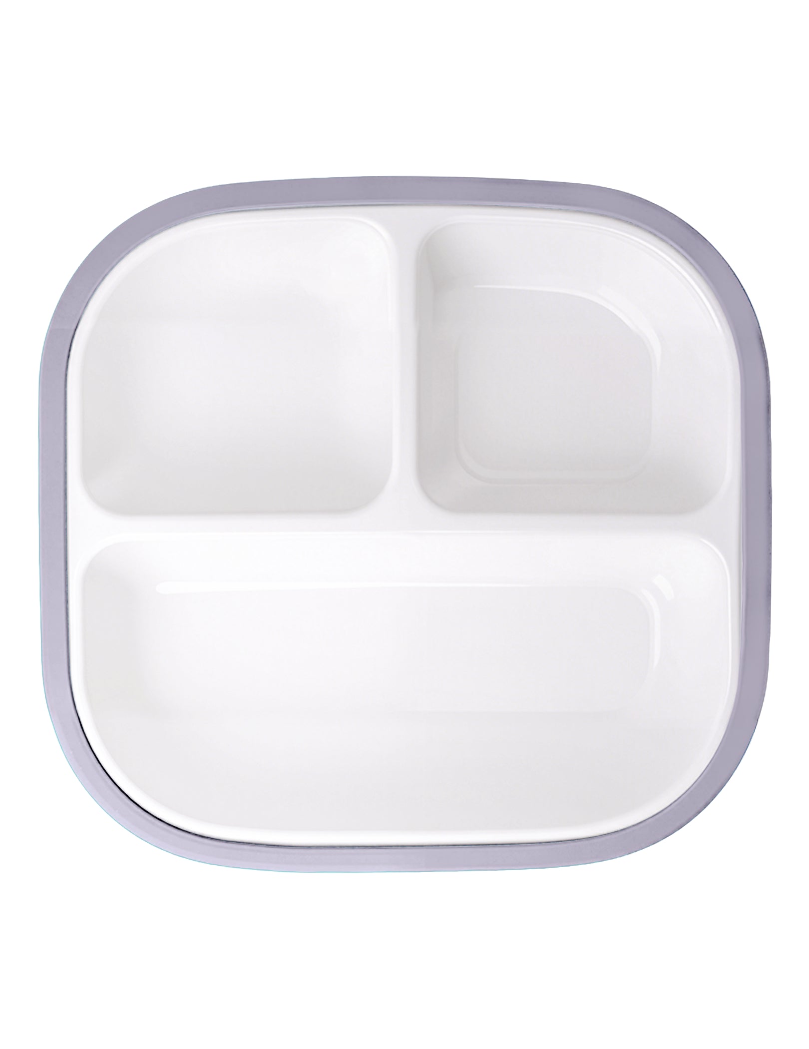 Gallery Porcelain | 8'' Toddler Porcelain Divided Plates with Suction Base - 3 Pack