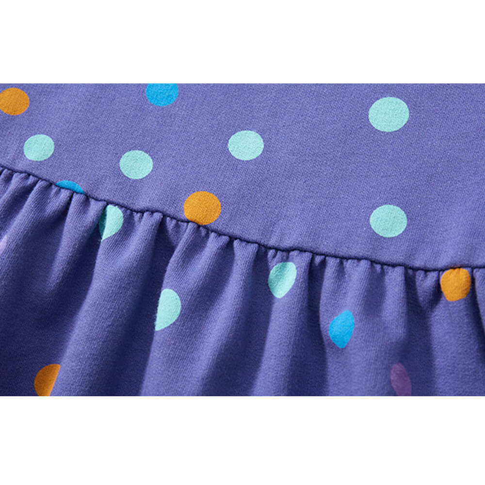 Playful Polka - Breathable Cotton Cartoon Princess Dress for Girls