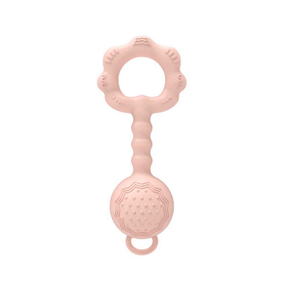 LulliNini Silicone Teething Rattles for Babies - Soothing Gum Massager Toy Set