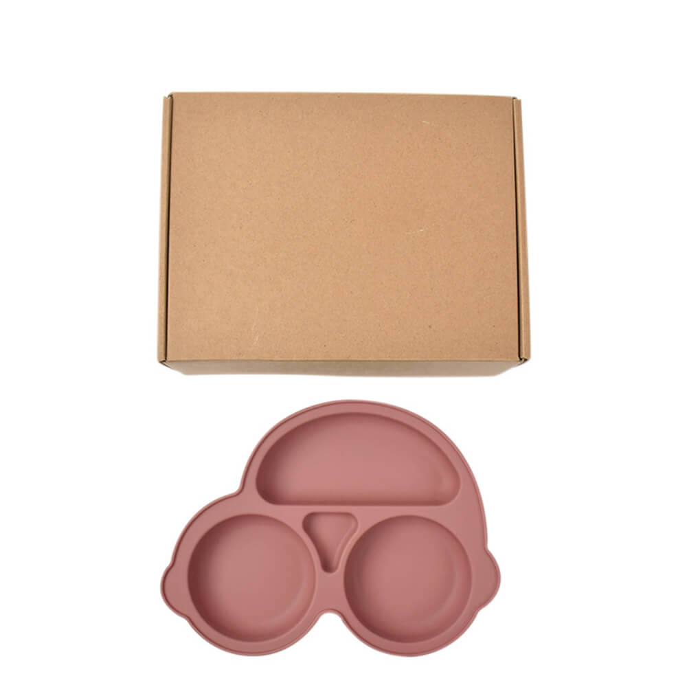 LulliNini Baby Plates - Kids' Car-Themed Silicone Divider Plate, Fun and Safe Mealtime Companion