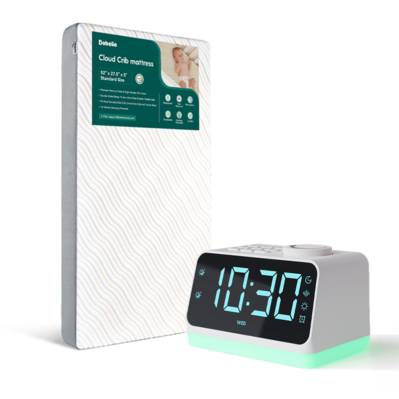 MA06 Ultimate Sleep Bundle | Cloud 4 Crib Mattress & White Noise Sound Machine for Peaceful Nights
