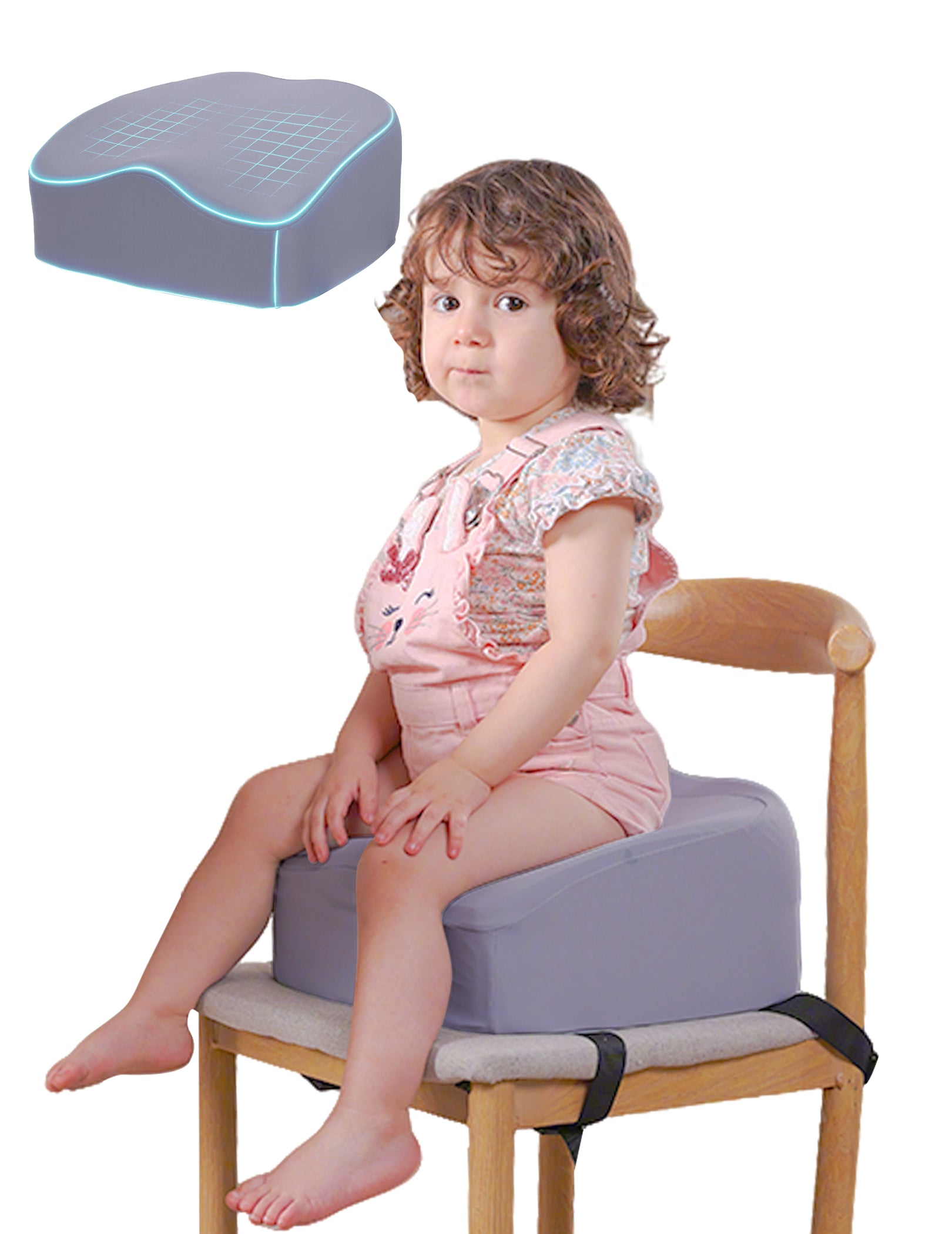 Babelio Ergo-Designed Booster Seat | Posture-Supporting Dining Chair Cushion with Washable Cover