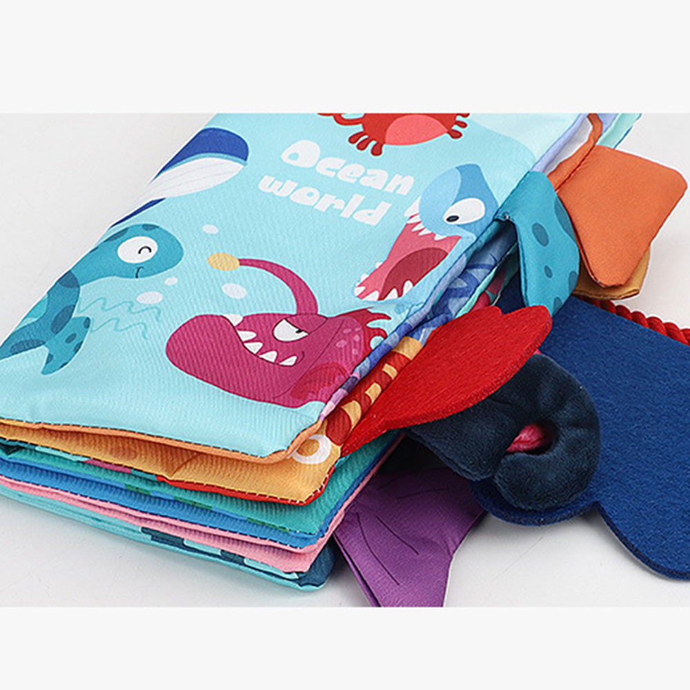 LulliNini Baby Cloth Book | 3D Animal Tail Soft Fabric Toy, Early Learning Book for Infants (0-3 Years)