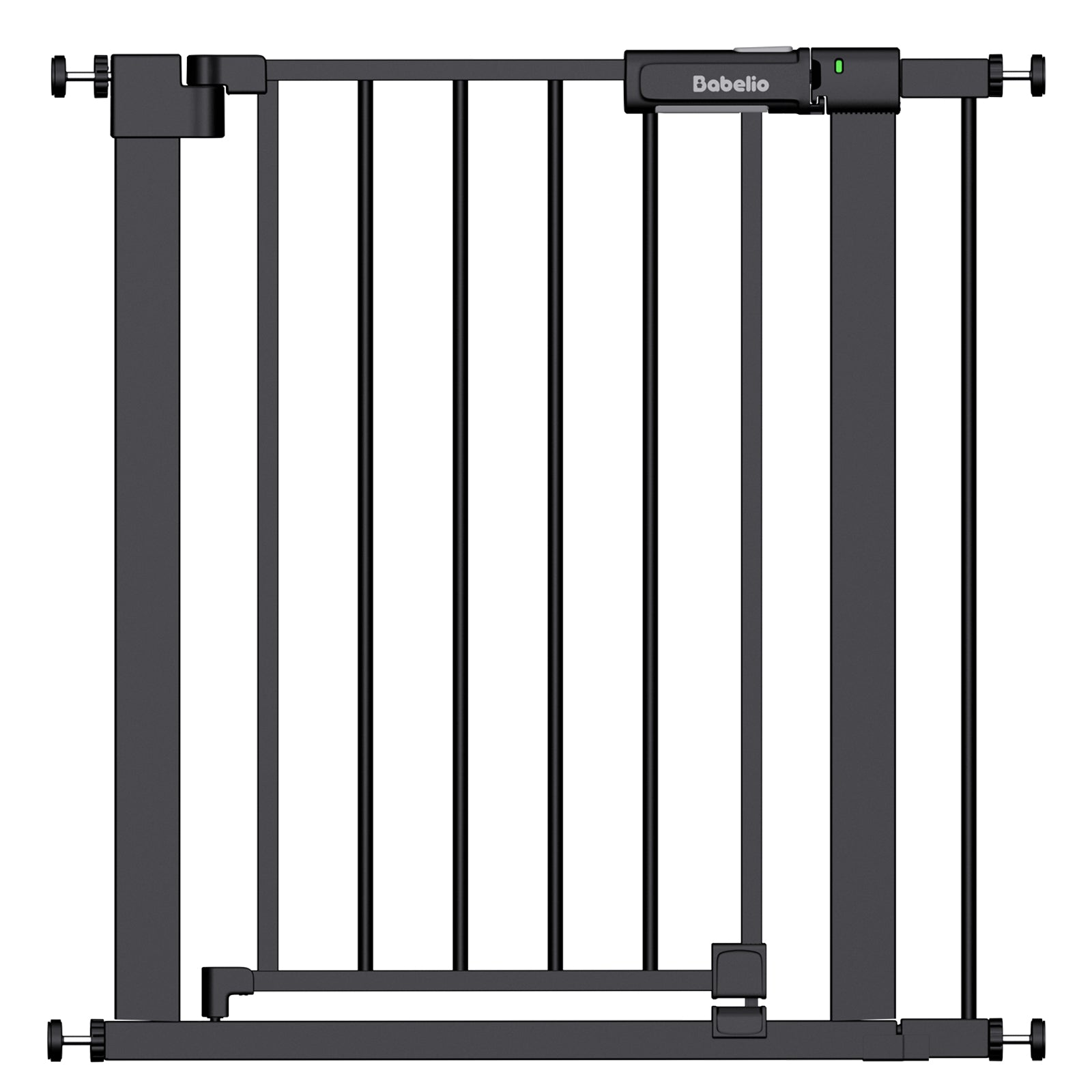 Black metal baby gate on a white background#Color_Black