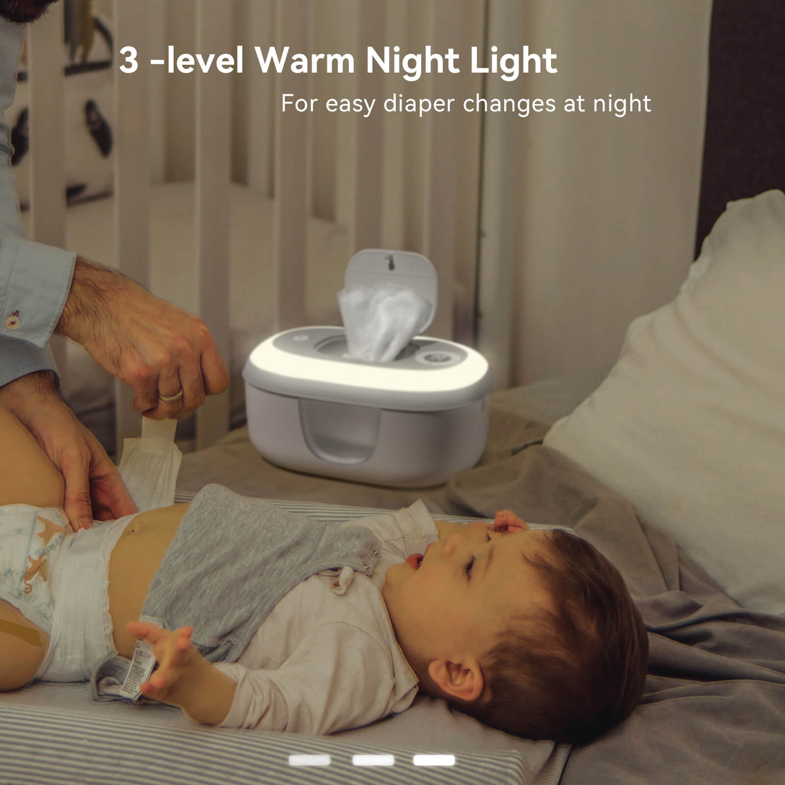 Babelio Baby Wipe Warmer with Night Light: Top-Heating, 4-Temp Settings, Large Capacity