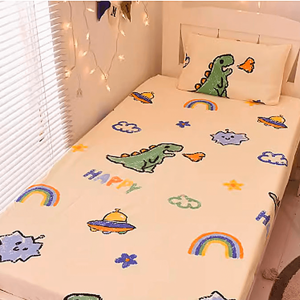 LulliNini Premium Cotton Crib Fitted Sheet for Babies - Playful Cartoon Patterns