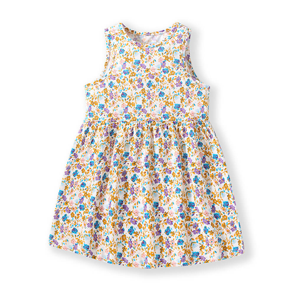 Summer Blossom - Girls' Floral Knit Dress