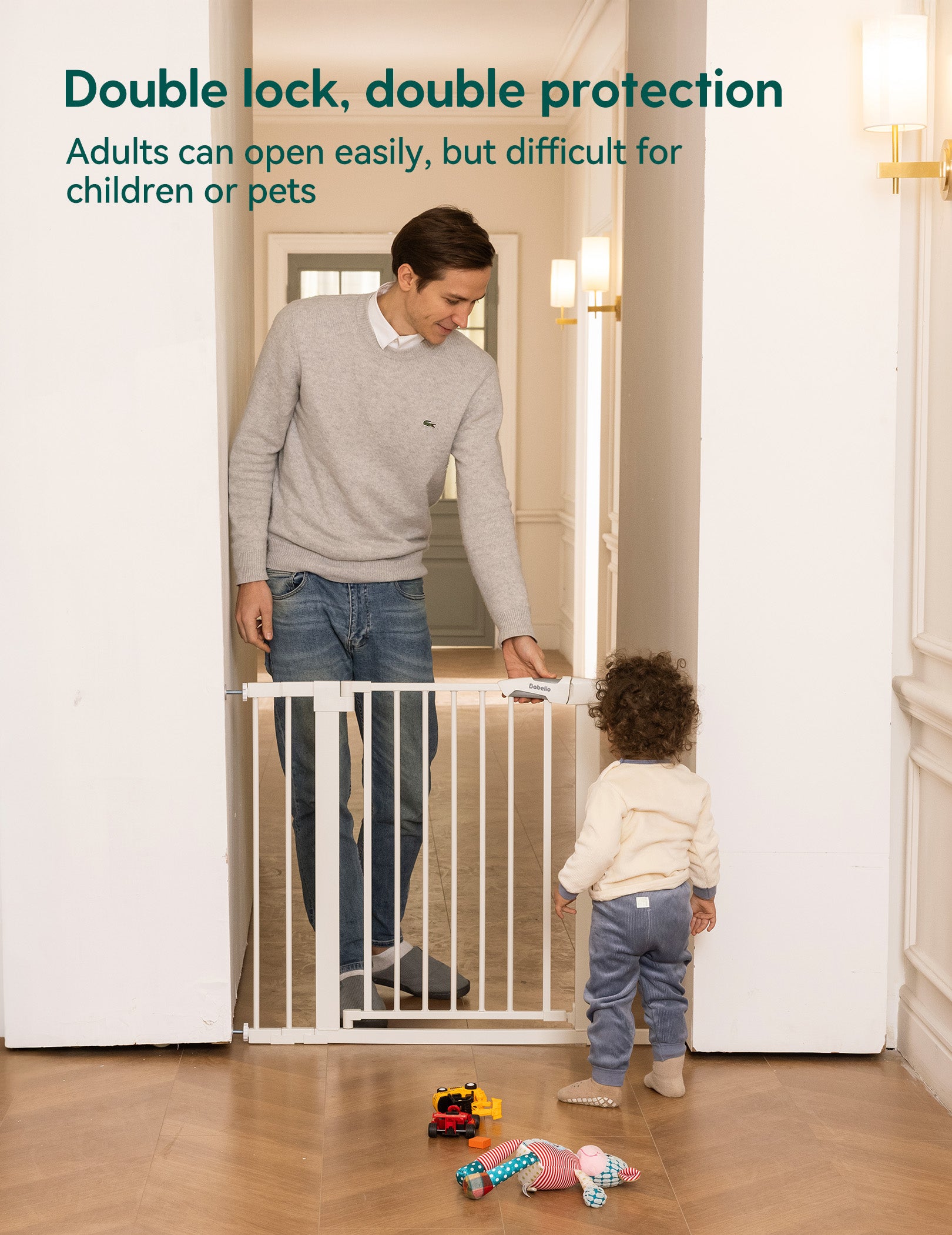 PressGuard C5 | Expandable Pressure Mounted No Drilling Baby Gate for Stairs