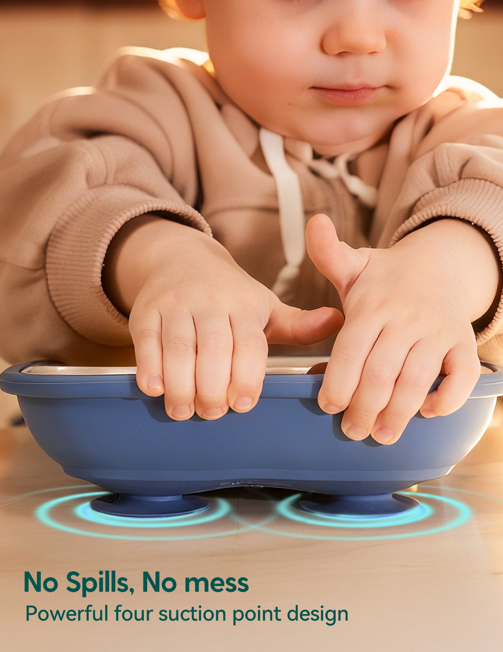 Gallery Porcelain | 8'' Toddler Porcelain Divided Plates with Suction Base - 3 Pack