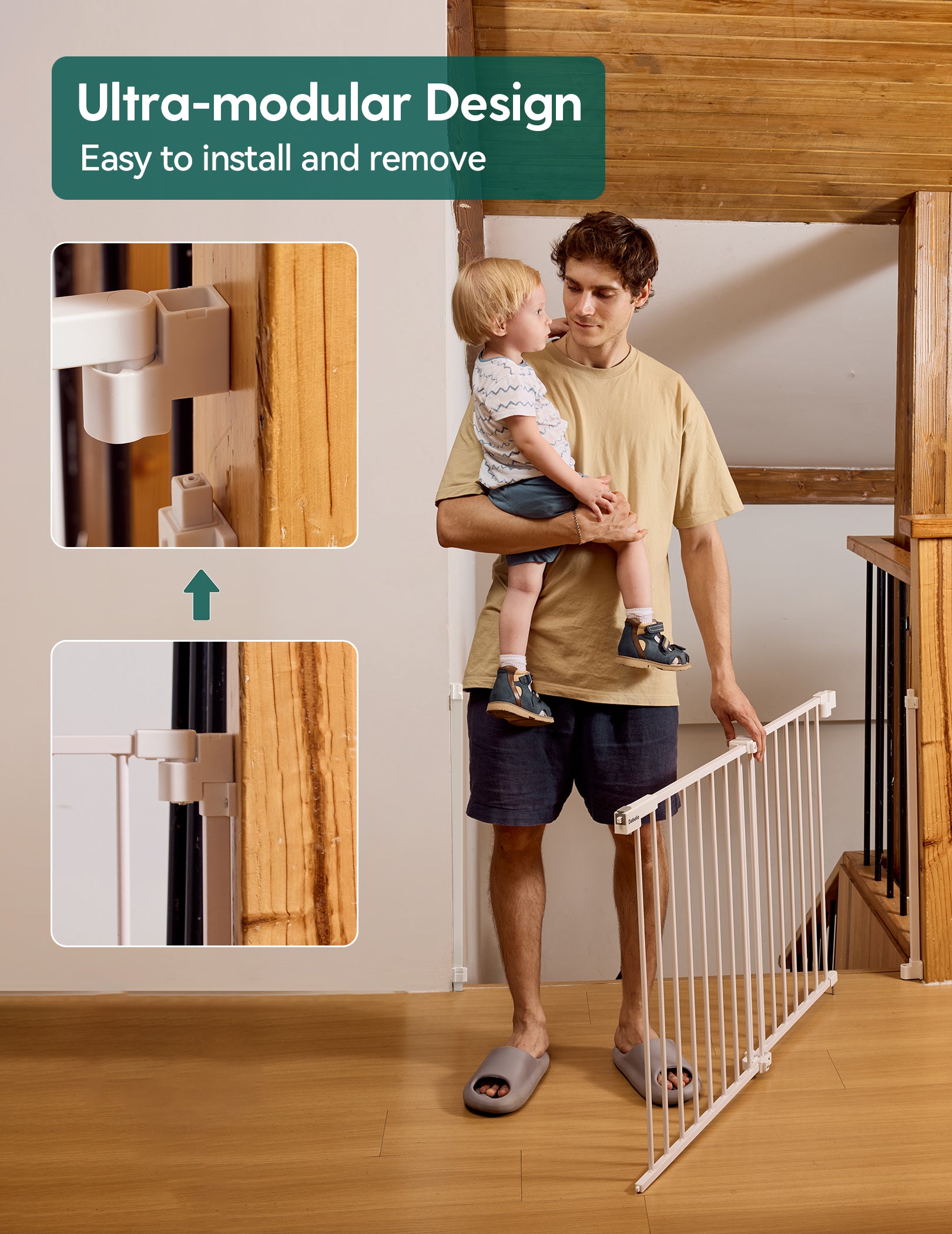 Boundless R30 | 29-43"W Baby&Dog Gate for Stairs and Doorways