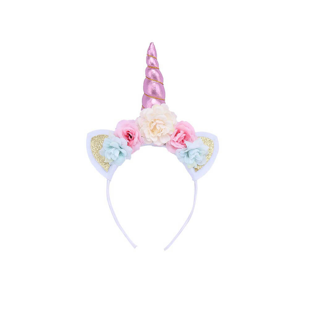 Tiny Cuddling Magical Unicorn Flower Princess Dress - Kids' Long Tulle Dress for Children's Day Performances and Parties