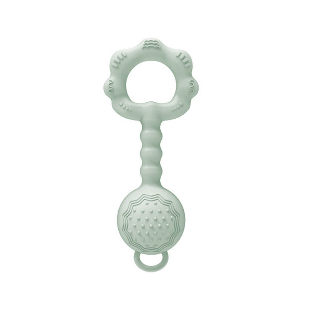 LulliNini Silicone Teething Rattles for Babies - Soothing Gum Massager Toy Set