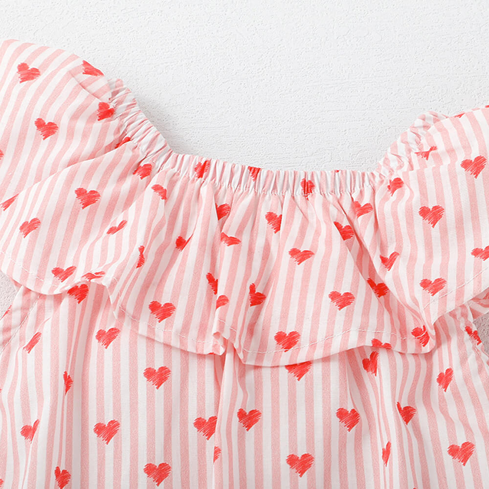 Candy Stripe Delight: Cotton Summer Princess Dress for Girls