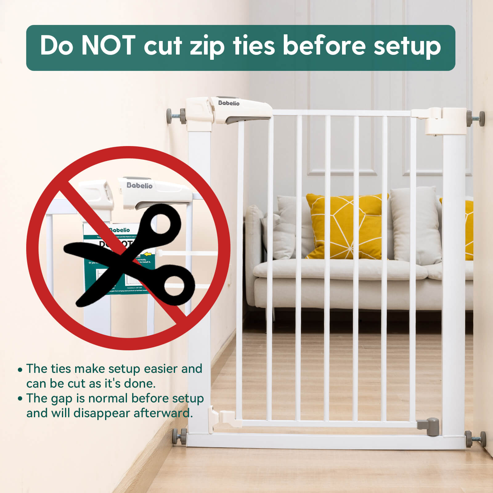 PressGuard P7 | Expandable Baby Gate for Stairs No Drill Pressure Mounted