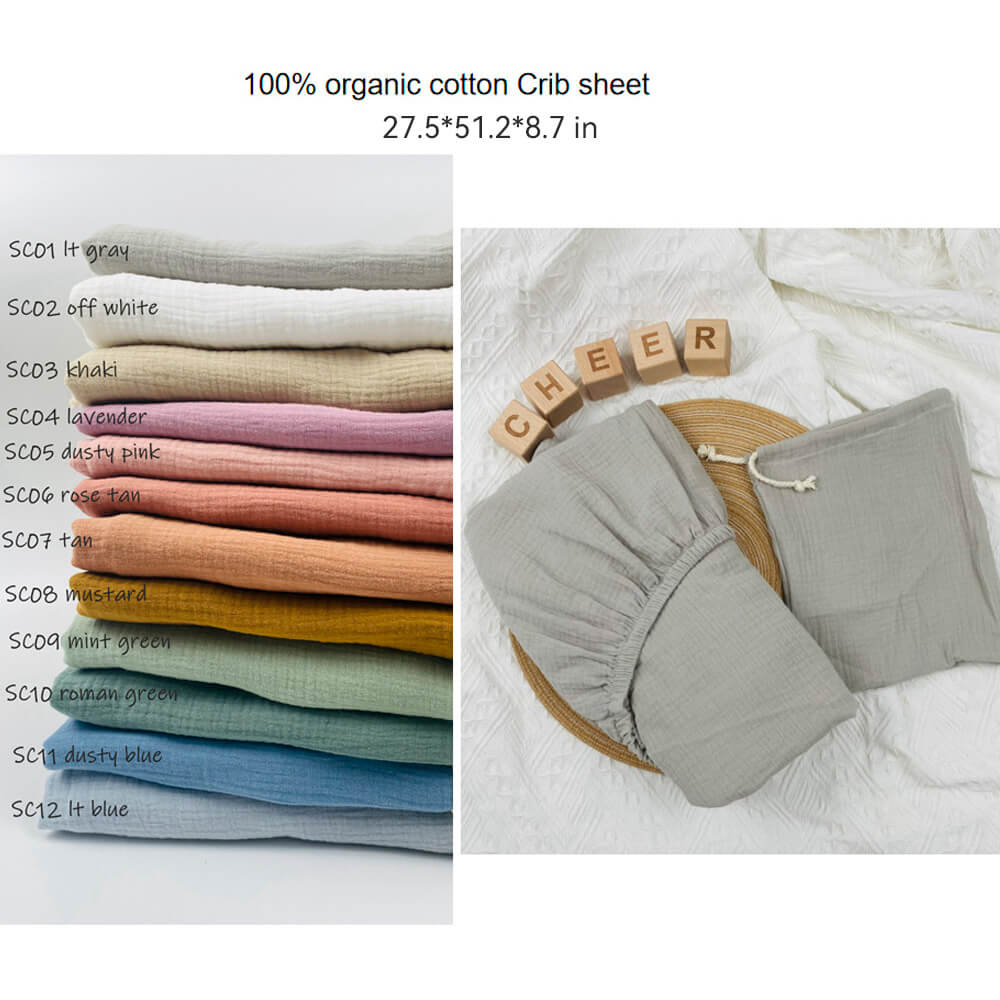 Four Seasons Best-Selling Cotton Crepe Baby Crib Sheet in Universal Size