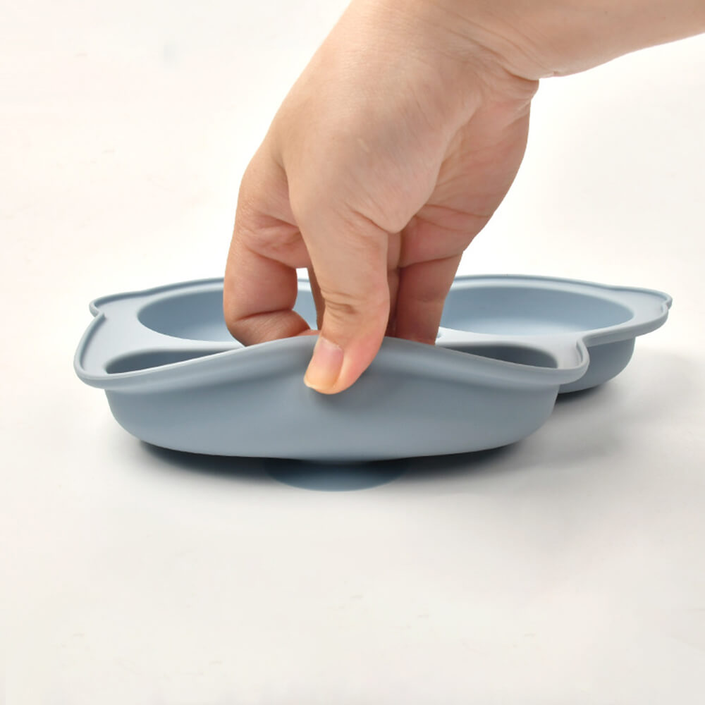 LulliNini Baby Plates - Kids' Car-Themed Silicone Divider Plate, Fun and Safe Mealtime Companion