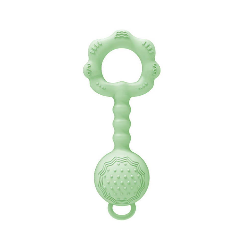 LulliNini Silicone Teething Rattles for Babies - Soothing Gum Massager Toy Set