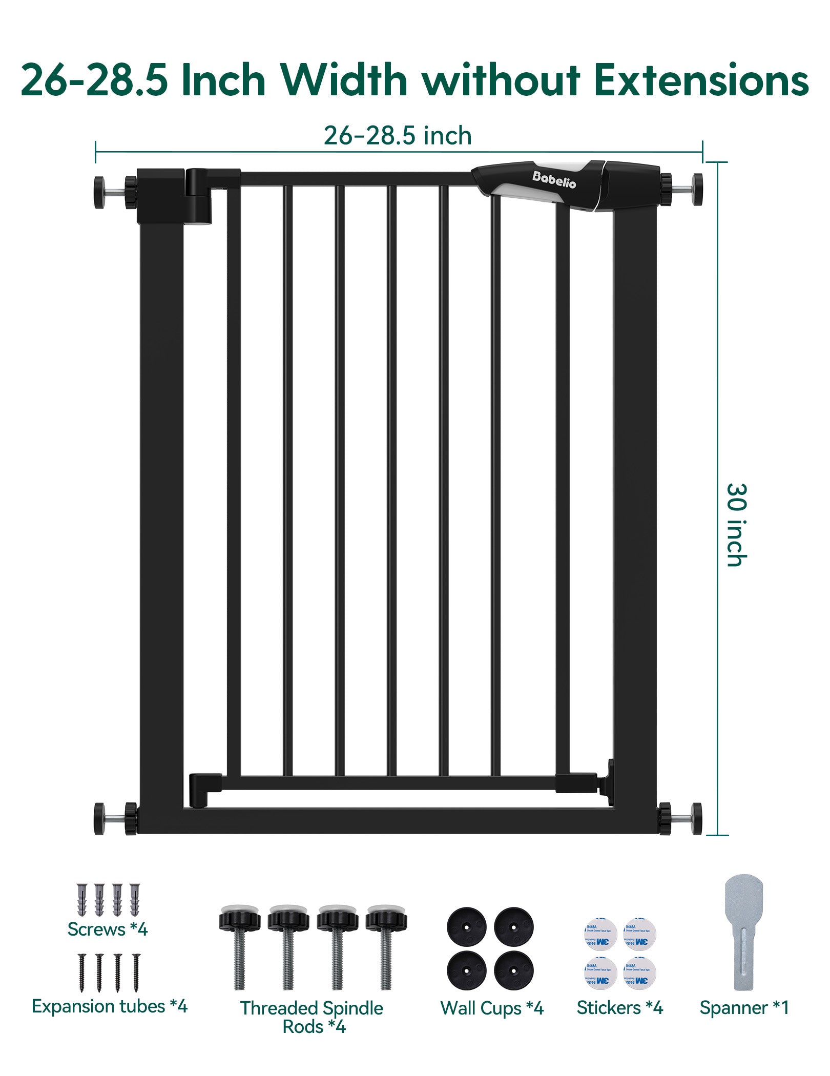 PressGuard C5 | Expandable Pressure Mounted No Drilling Baby Gate for Stairs