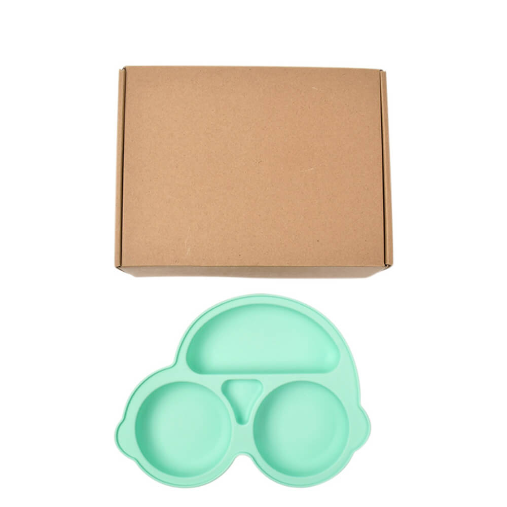 LulliNini Baby Plates - Kids' Car-Themed Silicone Divider Plate, Fun and Safe Mealtime Companion