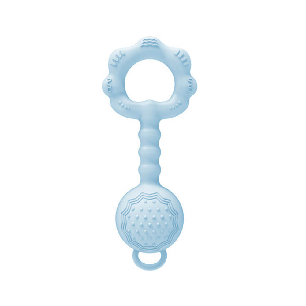 LulliNini Silicone Teething Rattles for Babies - Soothing Gum Massager Toy Set