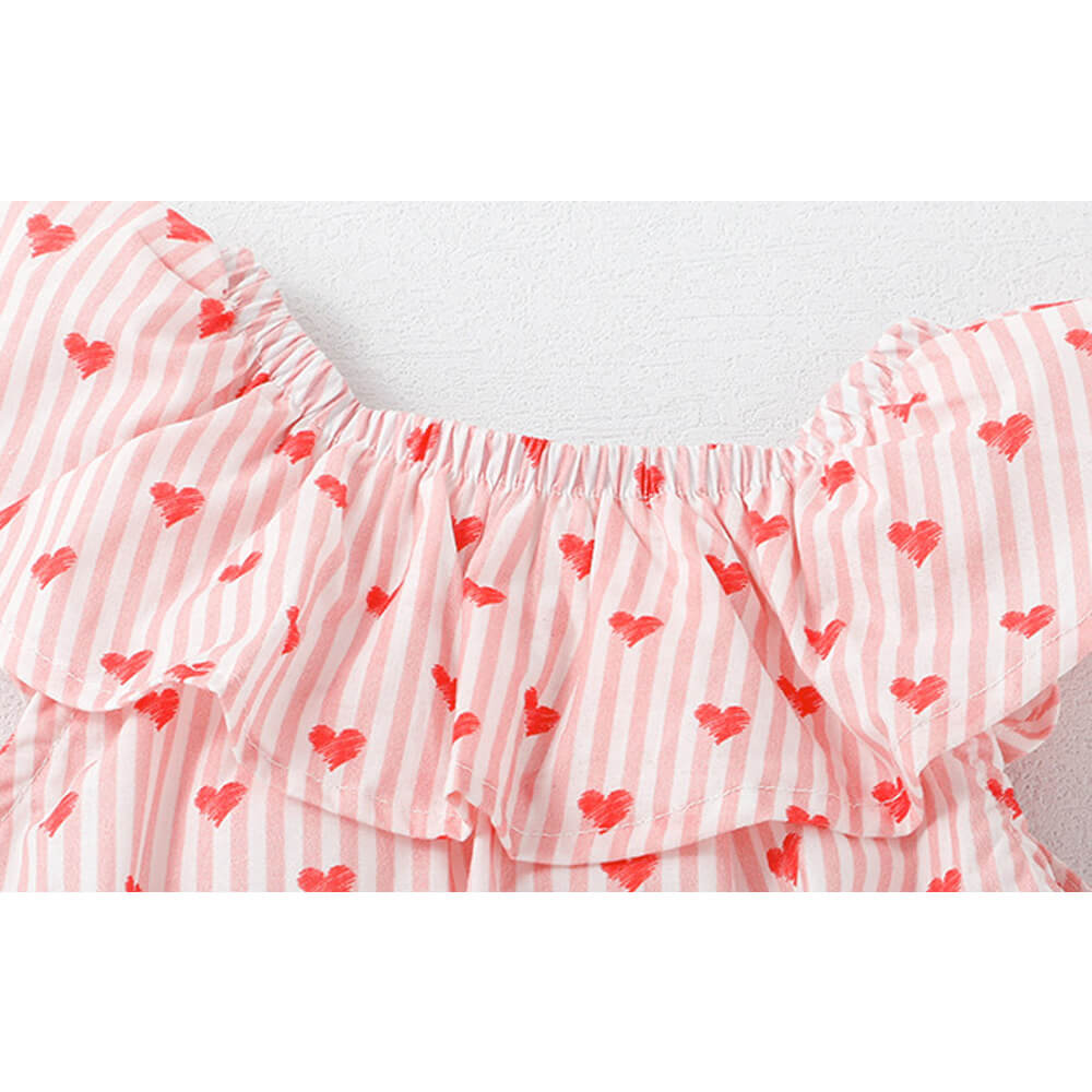 Candy Stripe Delight: Cotton Summer Princess Dress for Girls