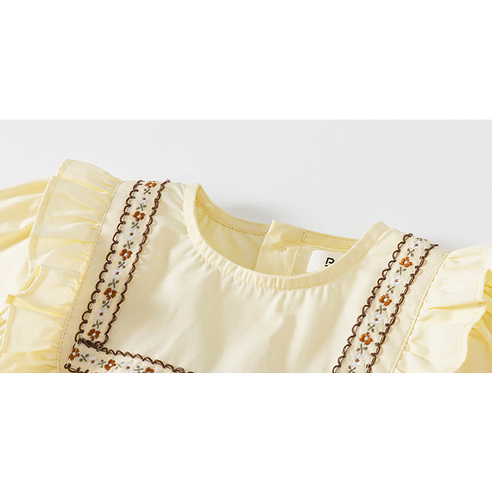 Elegant Embroidered Girls' Blouse for Spring and Fall