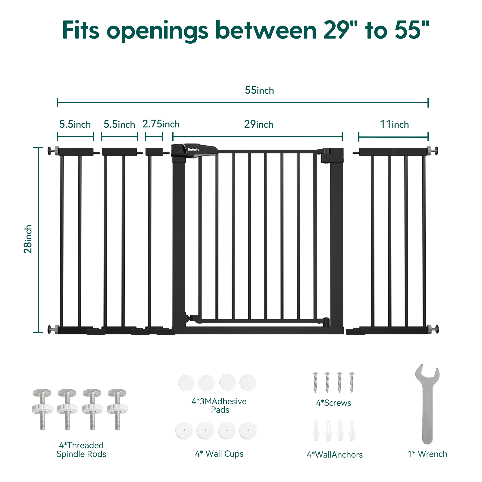PressGuard C5&P7 | Expandable Baby Gate for stairs