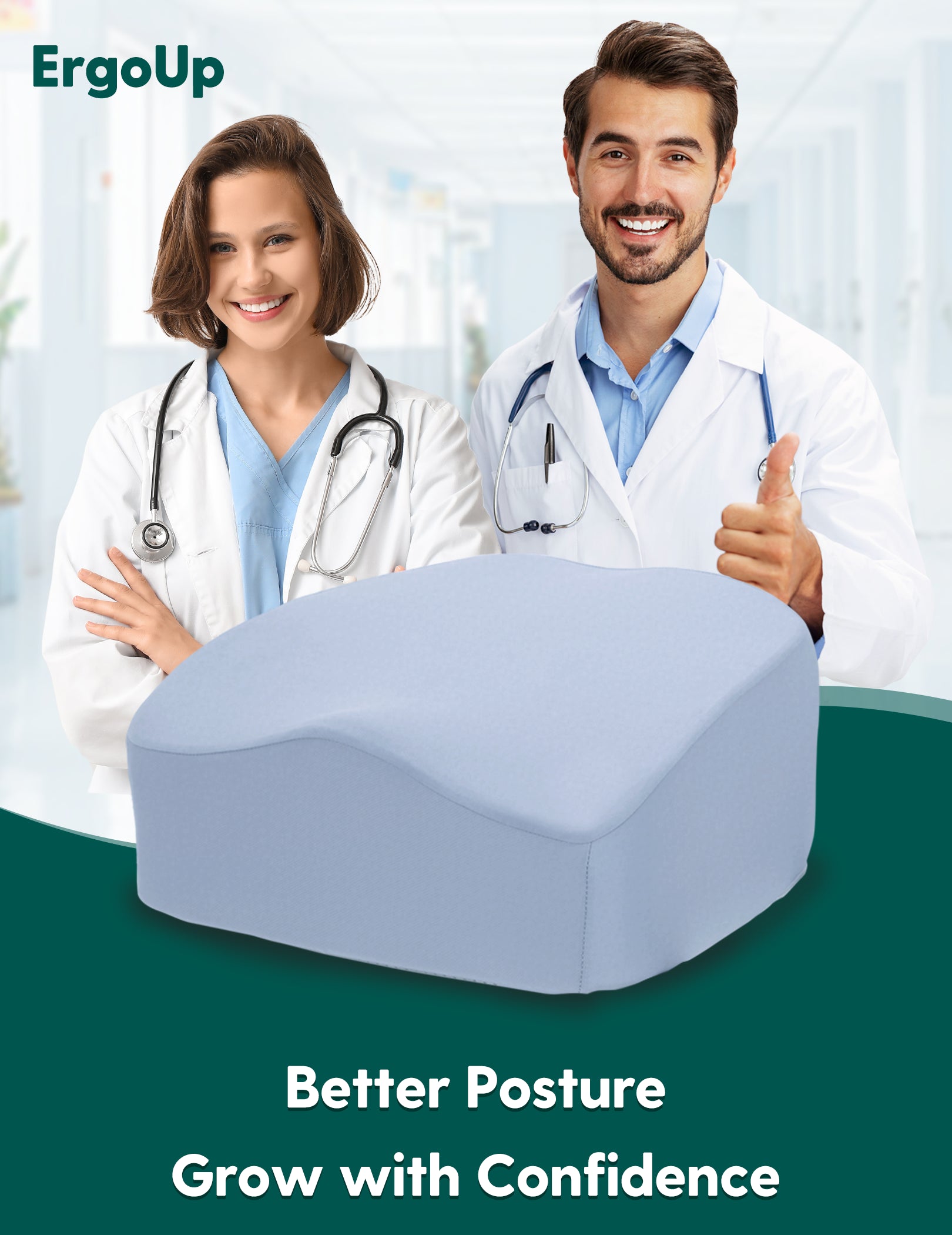 Babelio Ergo-Designed Booster Seat | Posture-Supporting Dining Chair Cushion with Washable Cover