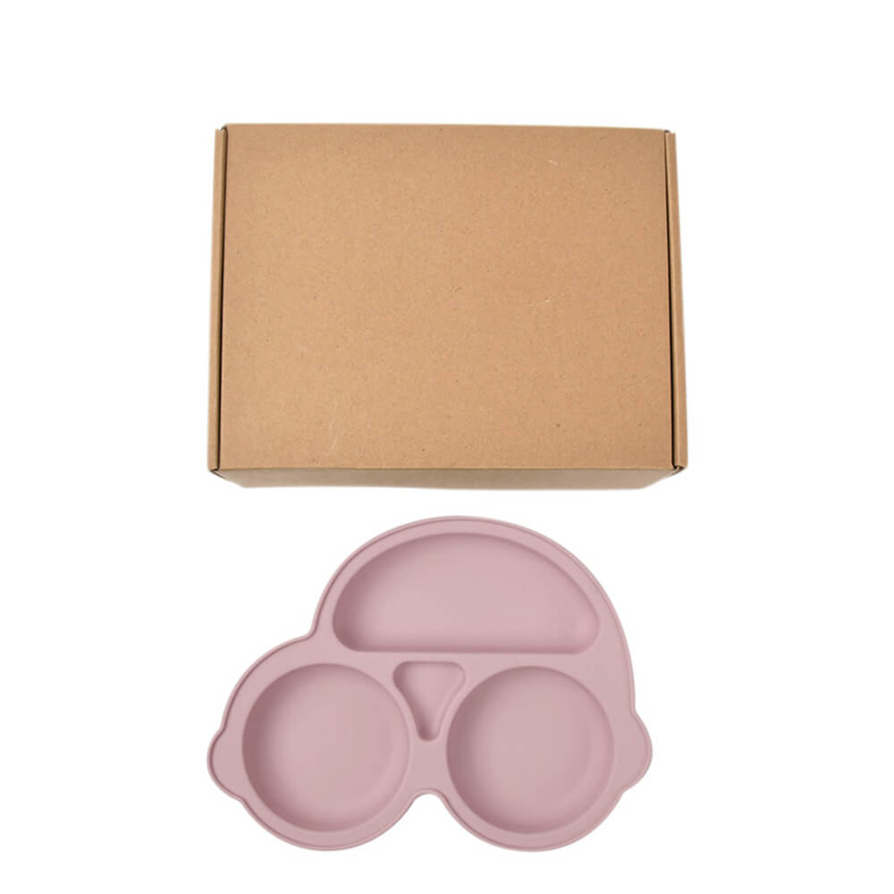 LulliNini Baby Plates - Kids' Car-Themed Silicone Divider Plate, Fun and Safe Mealtime Companion