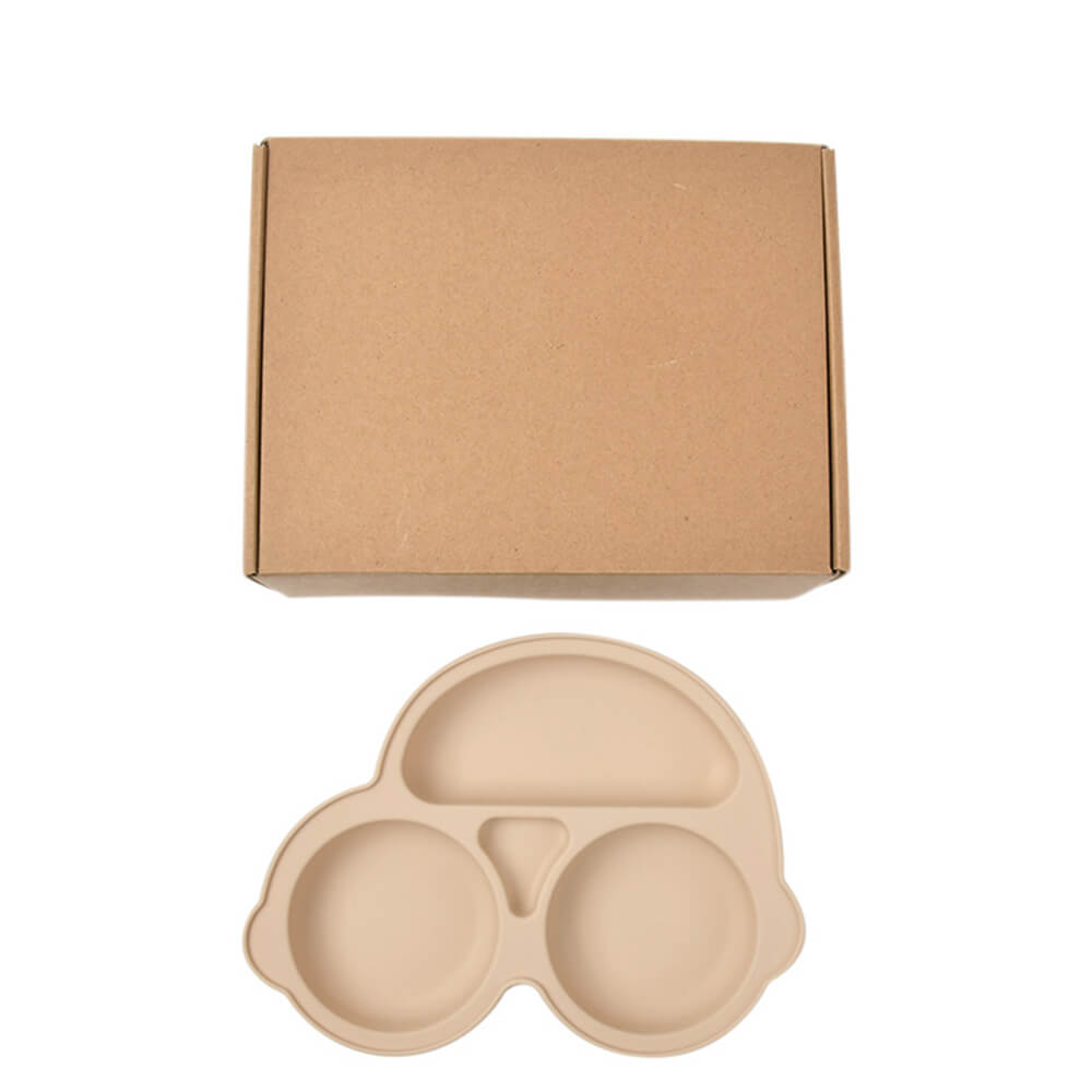 LulliNini Baby Plates - Kids' Car-Themed Silicone Divider Plate, Fun and Safe Mealtime Companion