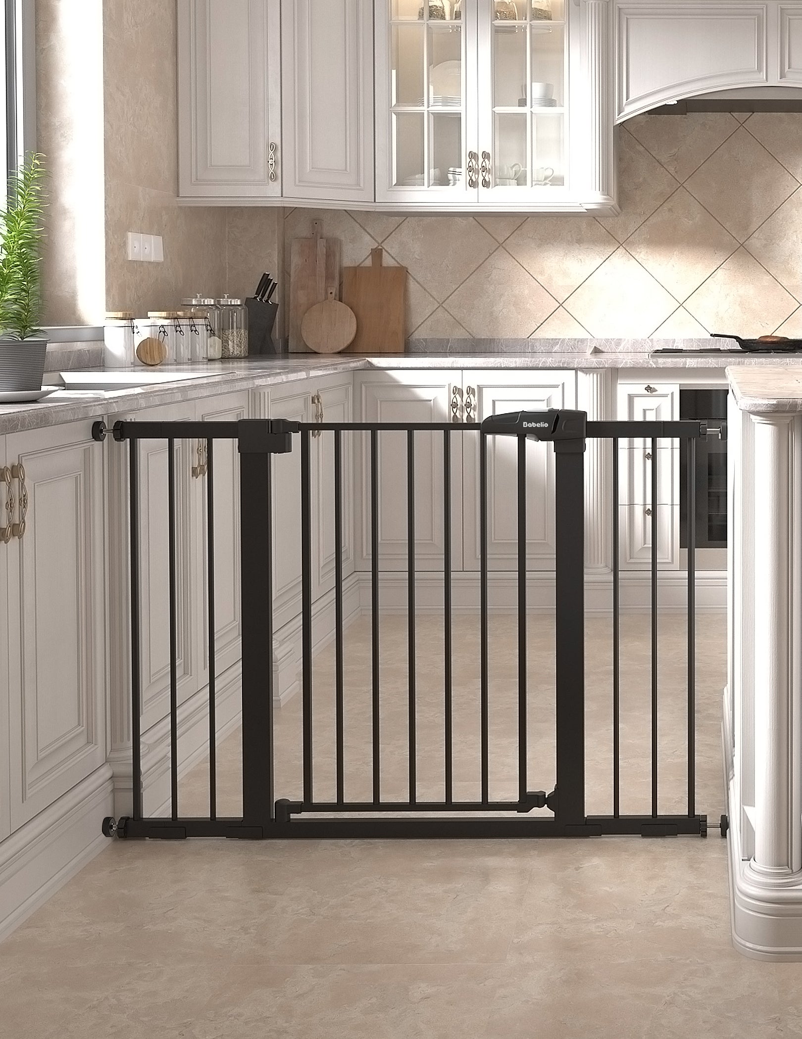 PressGuard P7 | Expandable Baby Gate for Stairs No Drill Pressure Mounted
