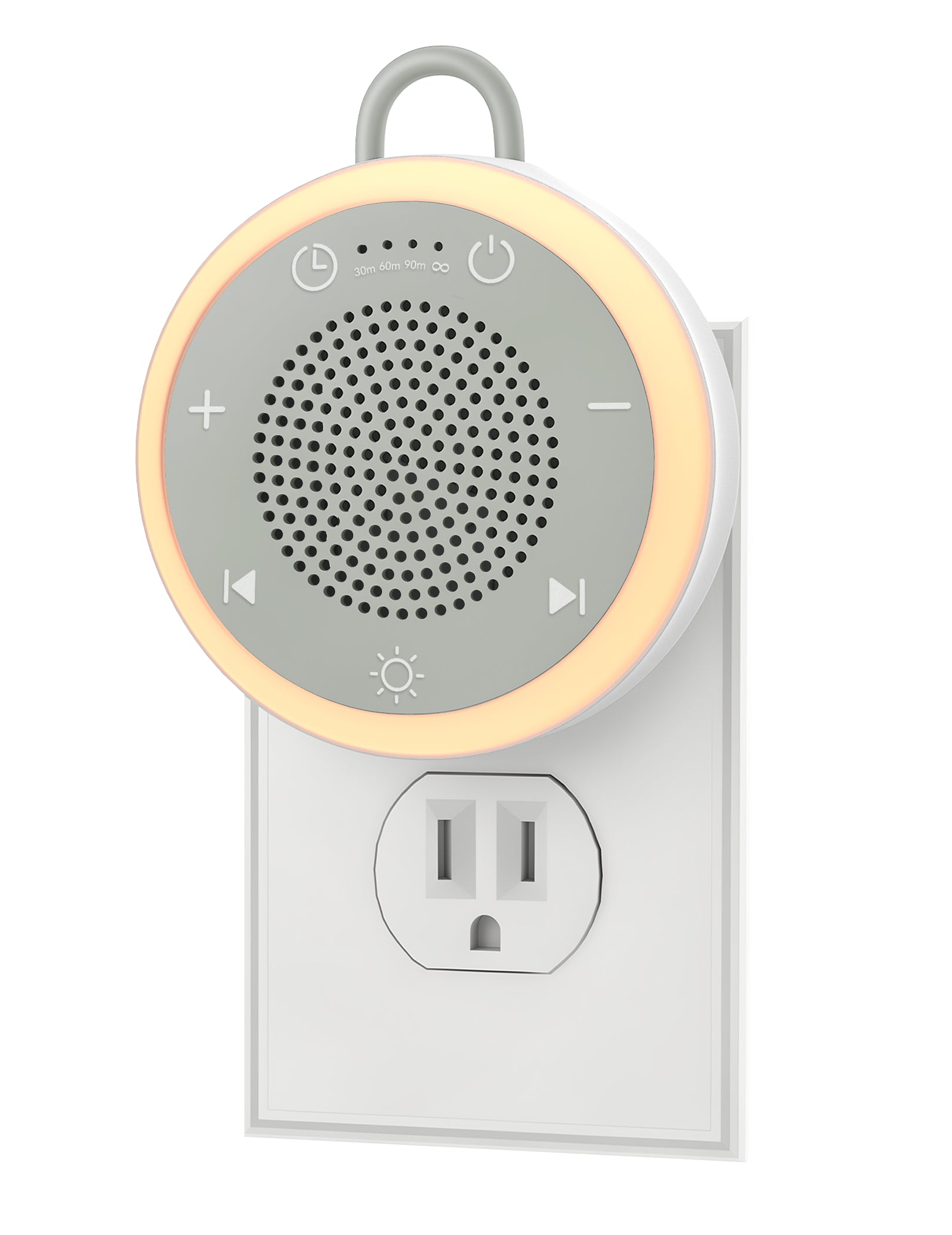 Babelio Pluggy portable white noise machine with a wall-plug and cordless design