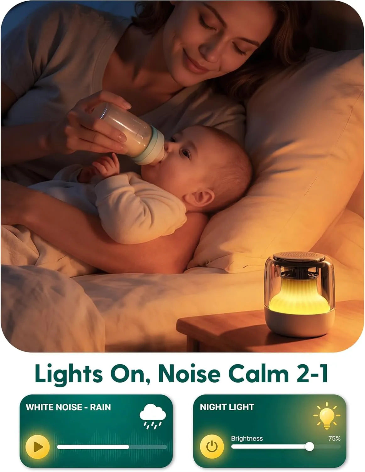 Pocket Glow White Noise Sound Machine LED Night Light & Relaxing Audio | Babelio