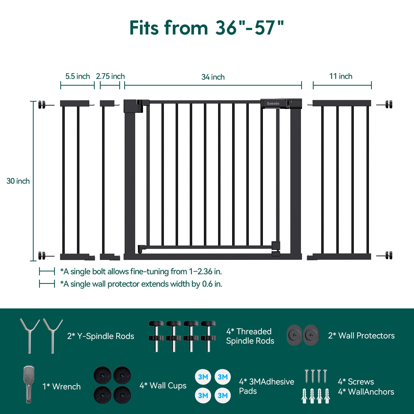PressGuard Ⅱ | Upgrade Pressure-Mounted Safety Baby Gate for Doorways & Stairs