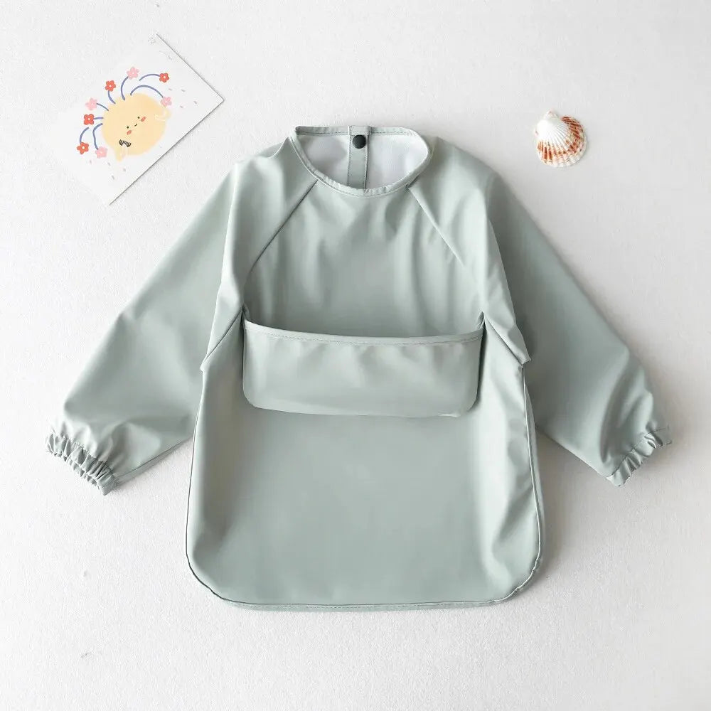 Babelio Long-Sleeve Smock | Baby Bib Waterproof Full Coverage