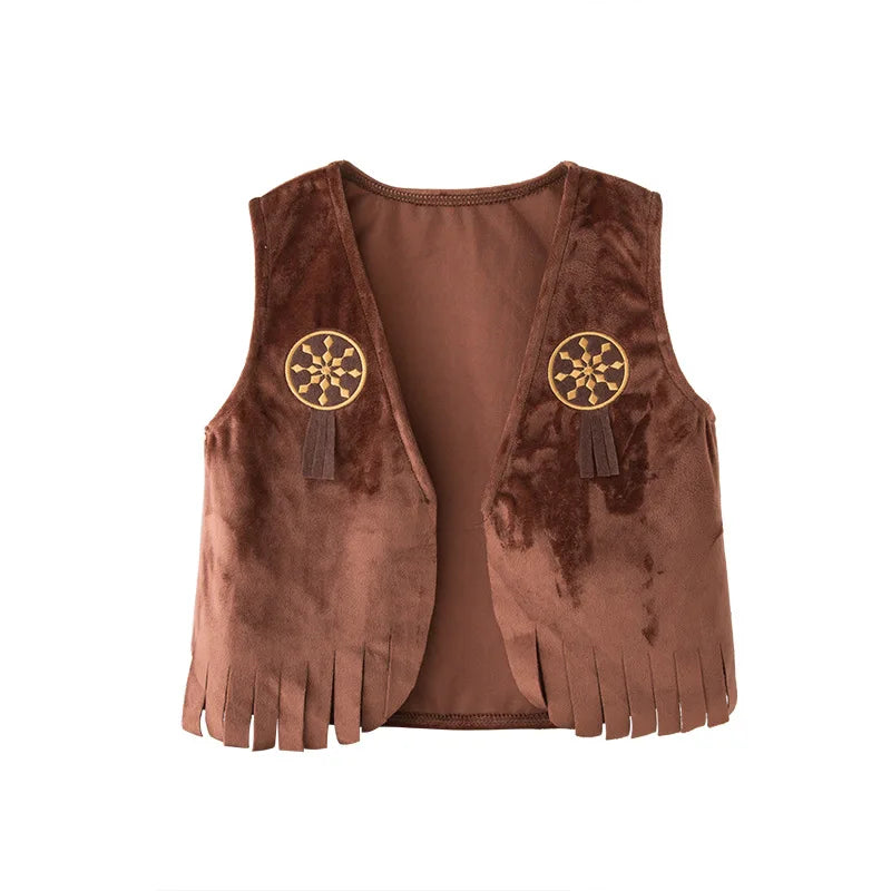 Kids Cowboy Costume — Western Cowboy Outfit with Hat, Vest & Bandana for Halloween & Parties