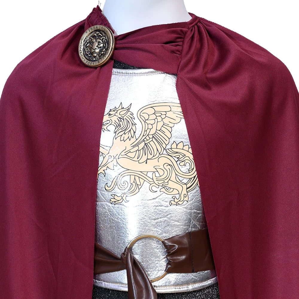 Kids Prince Cosplay Costume — Noble Knight Outfit with Cape, Belt & Accessories for Stage & Parties