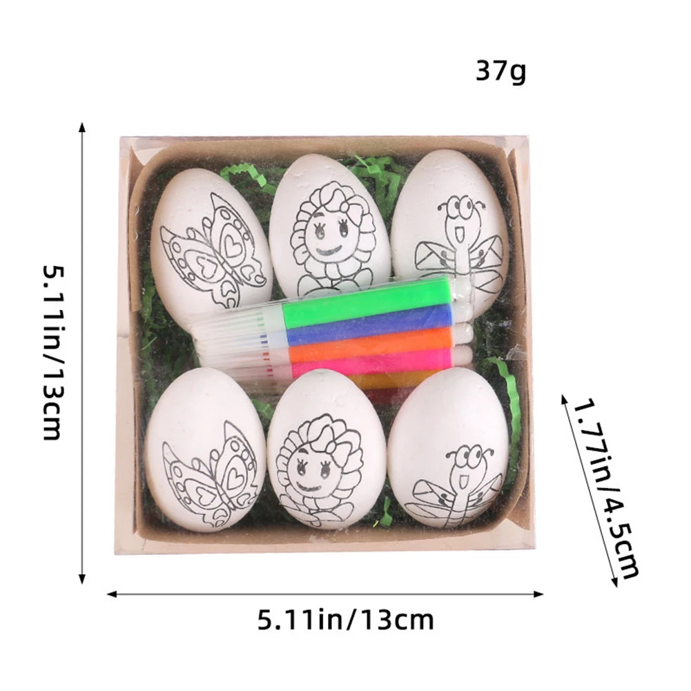 LulliNini DIY Painting Easter Eggs with Paint Pen Foam Easter Eggs DIY Doodle Kit for Easter Theme Party