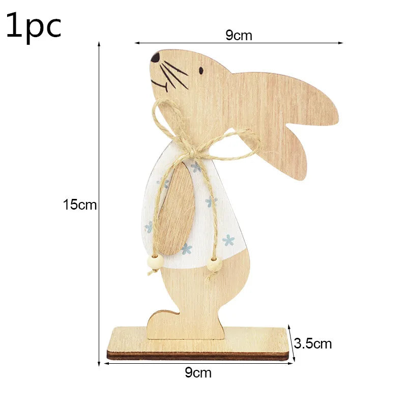 LulliNini HAPPY EASTER Party Door Hanging Sign Wooden Easter Egg Rabbite Bunny For Home Decor Easter Wreath Supplies Wood Crafts Ornaments