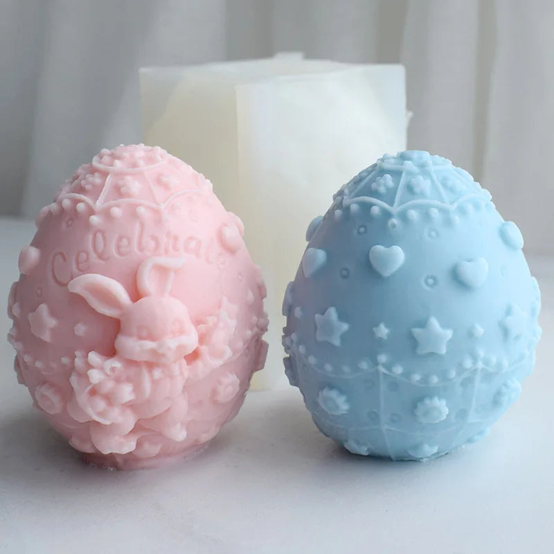 LulliNini Easter Egg Ball Rabbit Decoration Drop Glue Mold Handmade Soap Aromatherapy Decoration Silicone Mold 3d Craft Gift Production