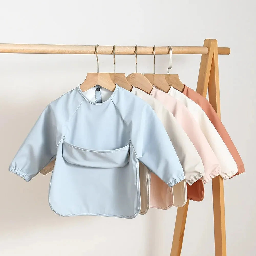 Babelio Long-Sleeve Smock | Baby Bib Waterproof Full Coverage