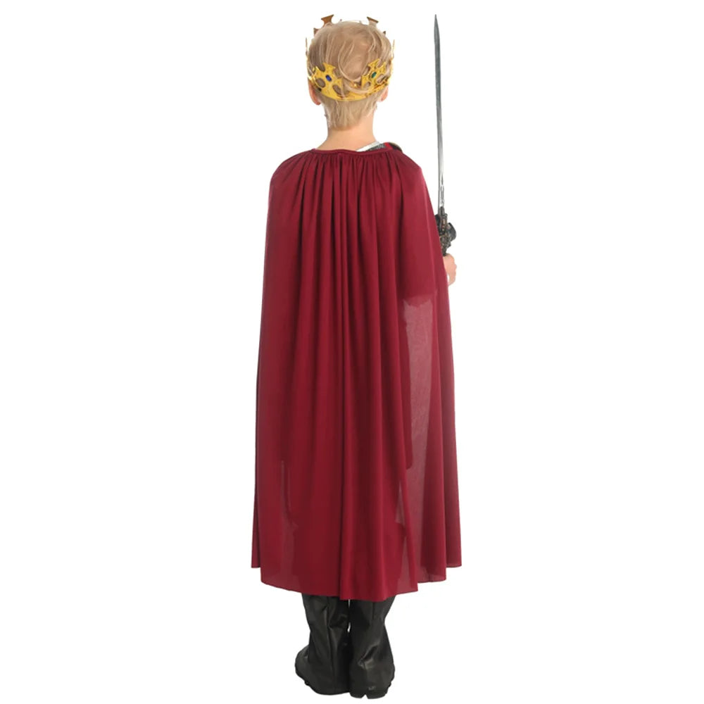 Kids Prince Cosplay Costume — Noble Knight Outfit with Cape, Belt & Accessories for Stage & Parties