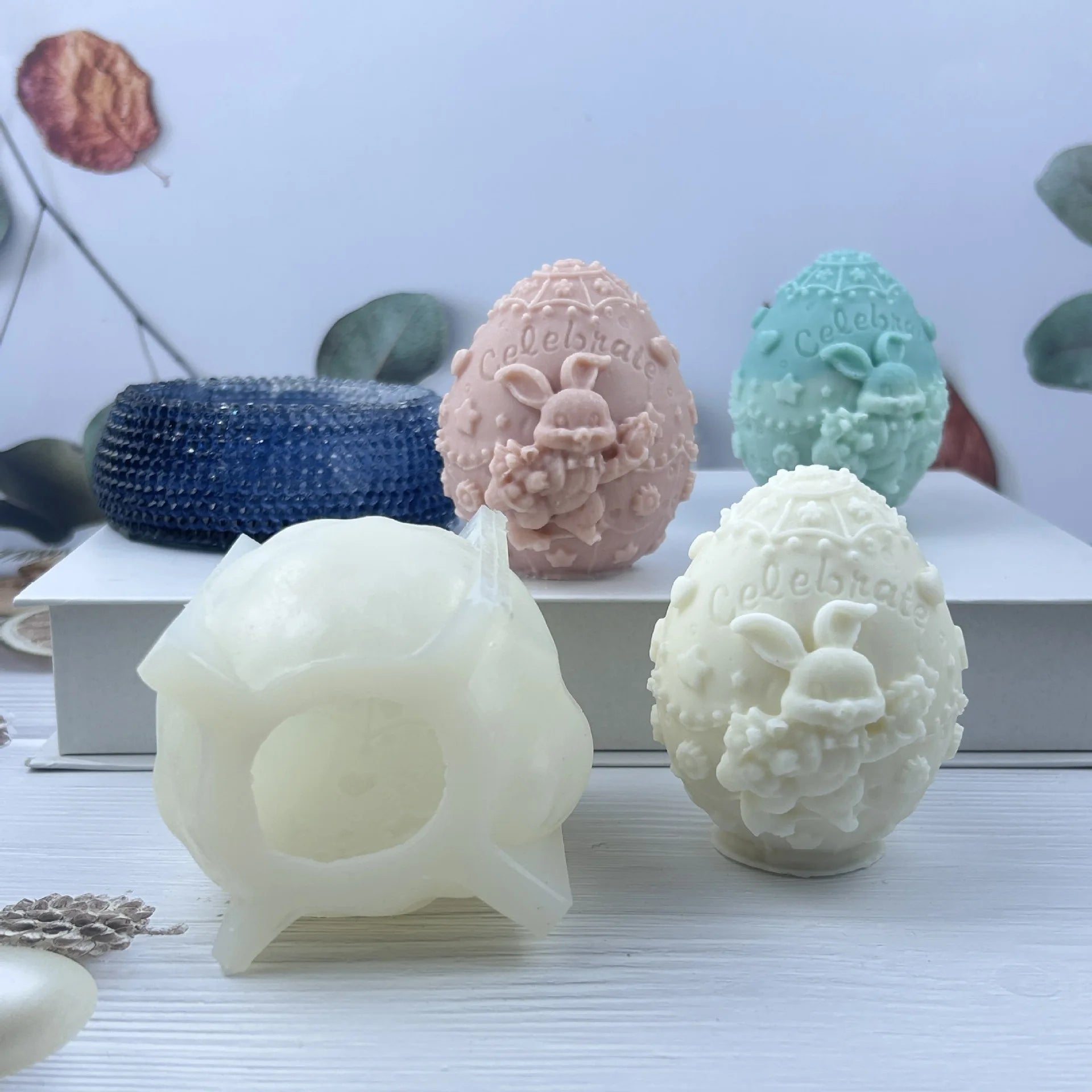 LulliNini Easter Egg Ball Rabbit Decoration Drop Glue Mold Handmade Soap Aromatherapy Decoration Silicone Mold 3d Craft Gift Production