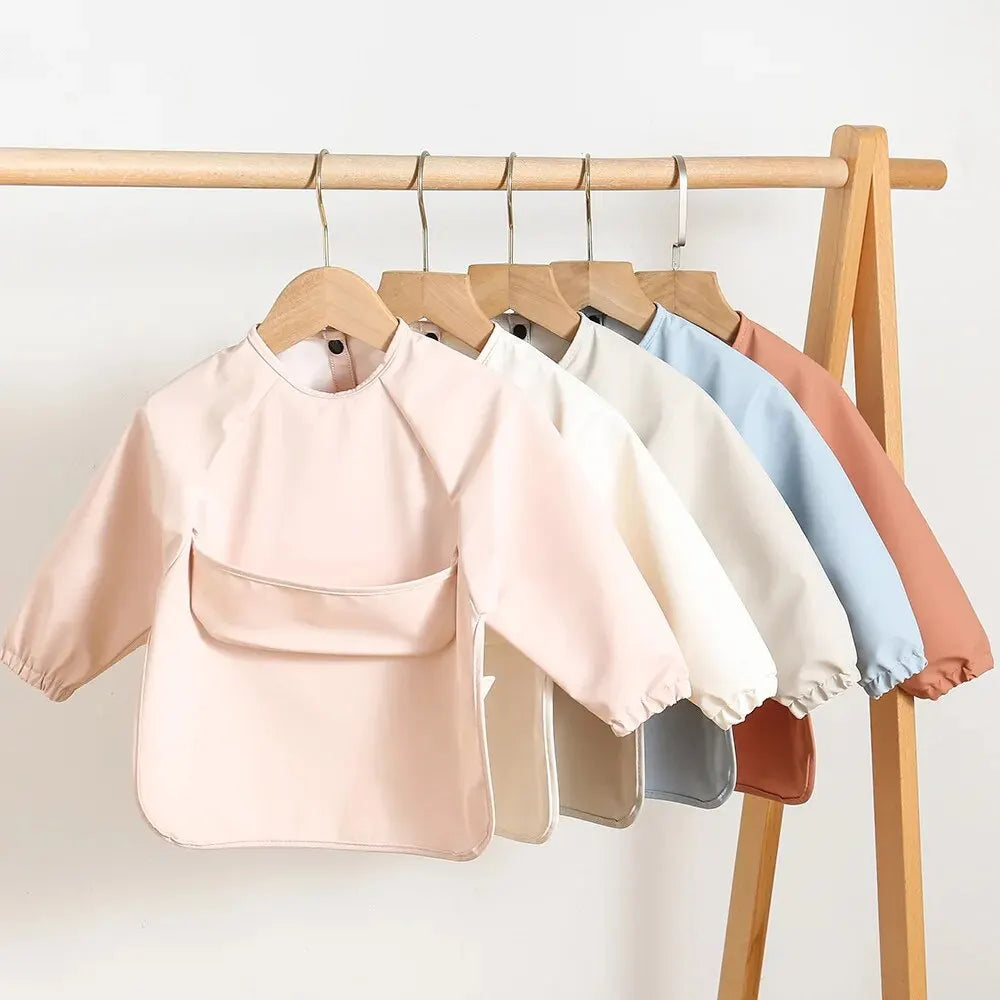 Babelio Long-Sleeve Smock | Baby Bib Waterproof Full Coverage