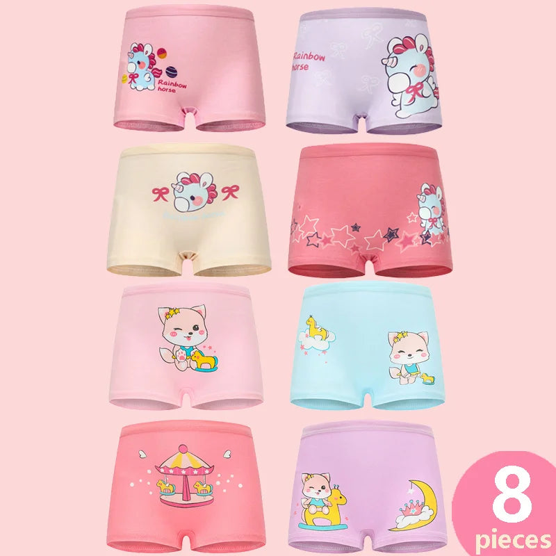 Babelio Girls Panties Cotton Soft Pretty Cartoon Unicorn Child Underwear for Girls Kids Boxer Breathable