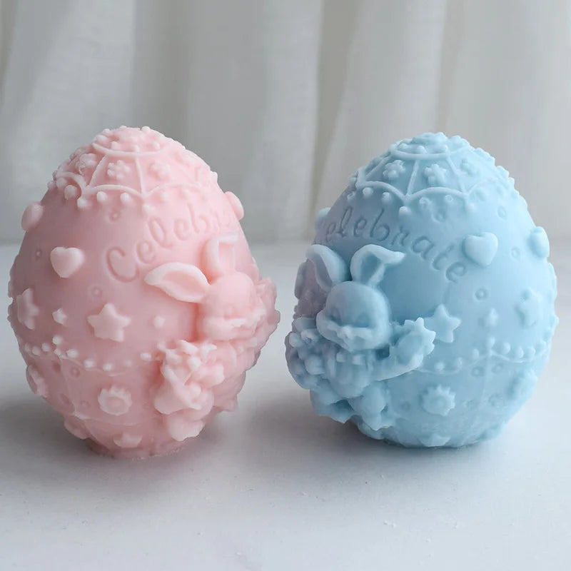 LulliNini Easter Egg Ball Rabbit Decoration Drop Glue Mold Handmade Soap Aromatherapy Decoration Silicone Mold 3d Craft Gift Production